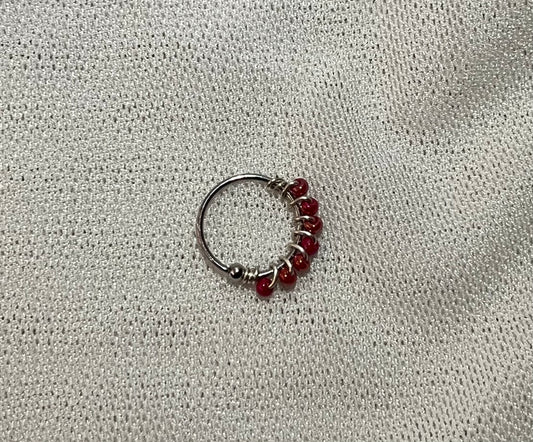 PIERCING SILVER ROJO